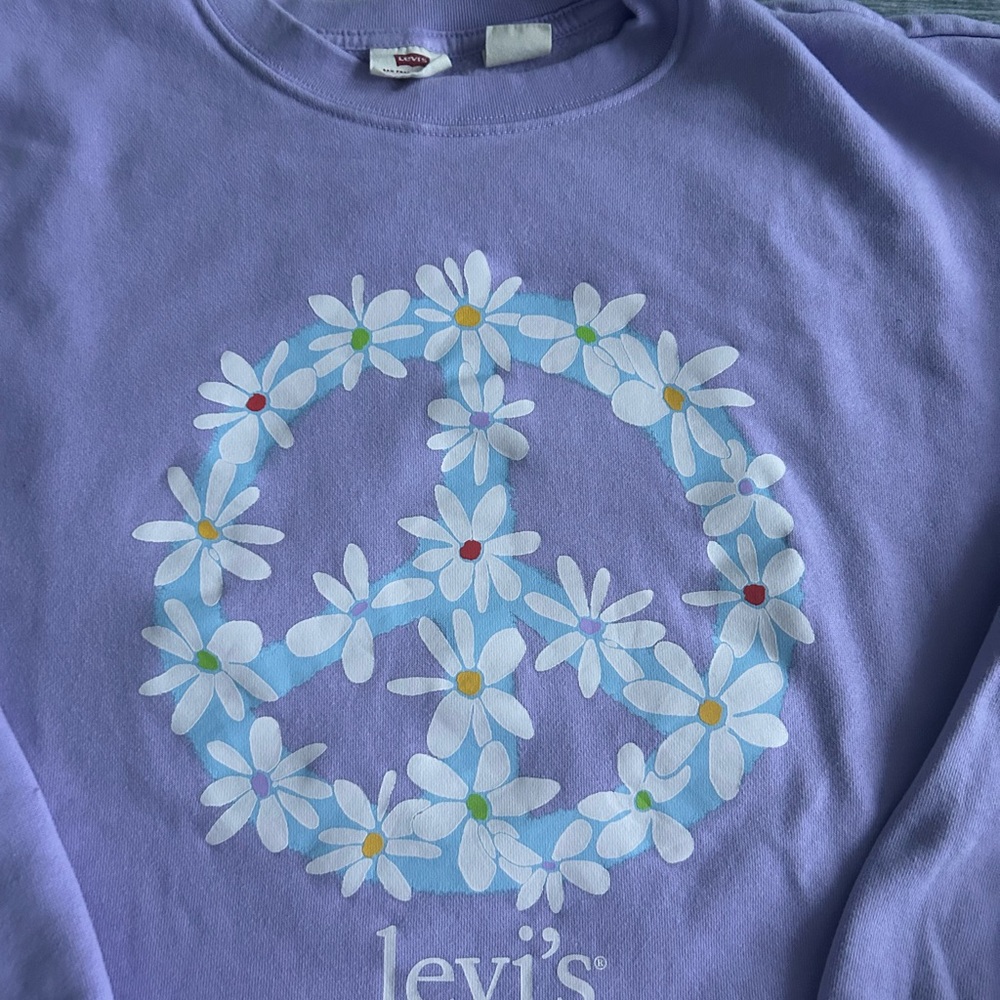 Levi’s Purple Floral Peace Crewneck Sweater - Picture 2 of 12